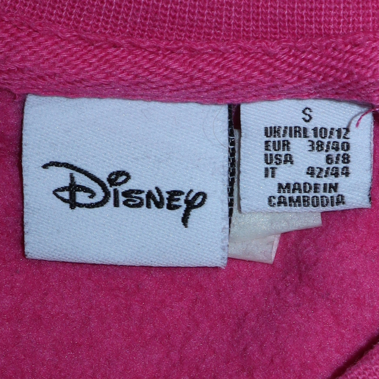 Womens UK Size S Disney Pink Pullover Sweatshirt