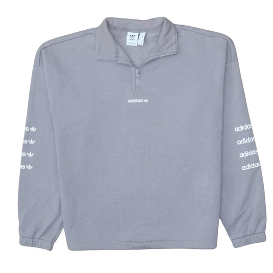 Womens UK Size 10 Adidas Grey Pullover Sweatshirt