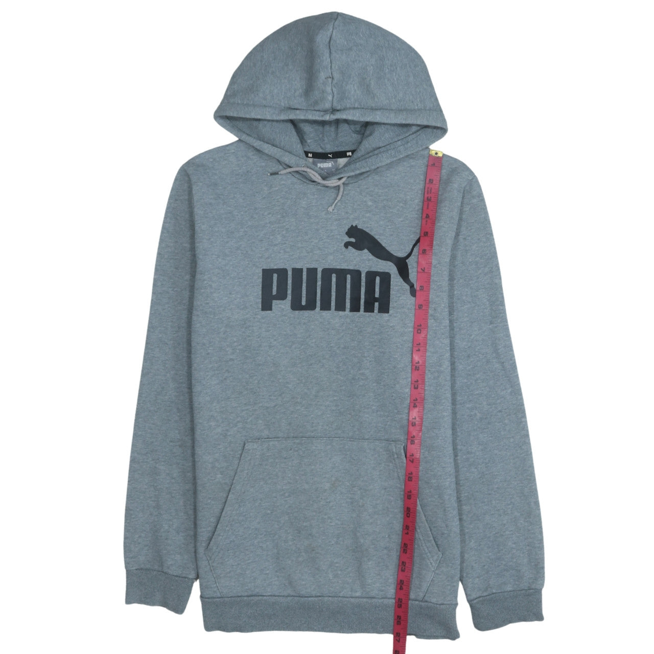 Mens UK Size M Puma Grey Pullover Hoodie