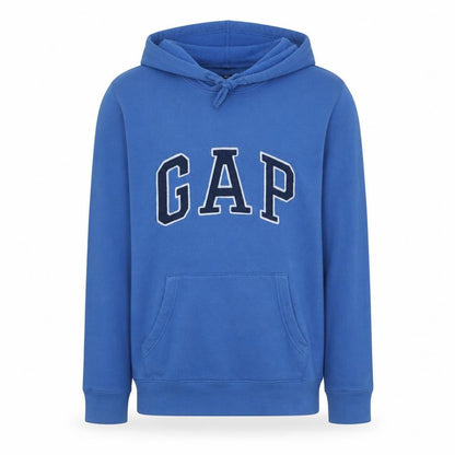 Gap Mens Blue Pullover Hoodie Medium Fleece Logo Sweatshirt