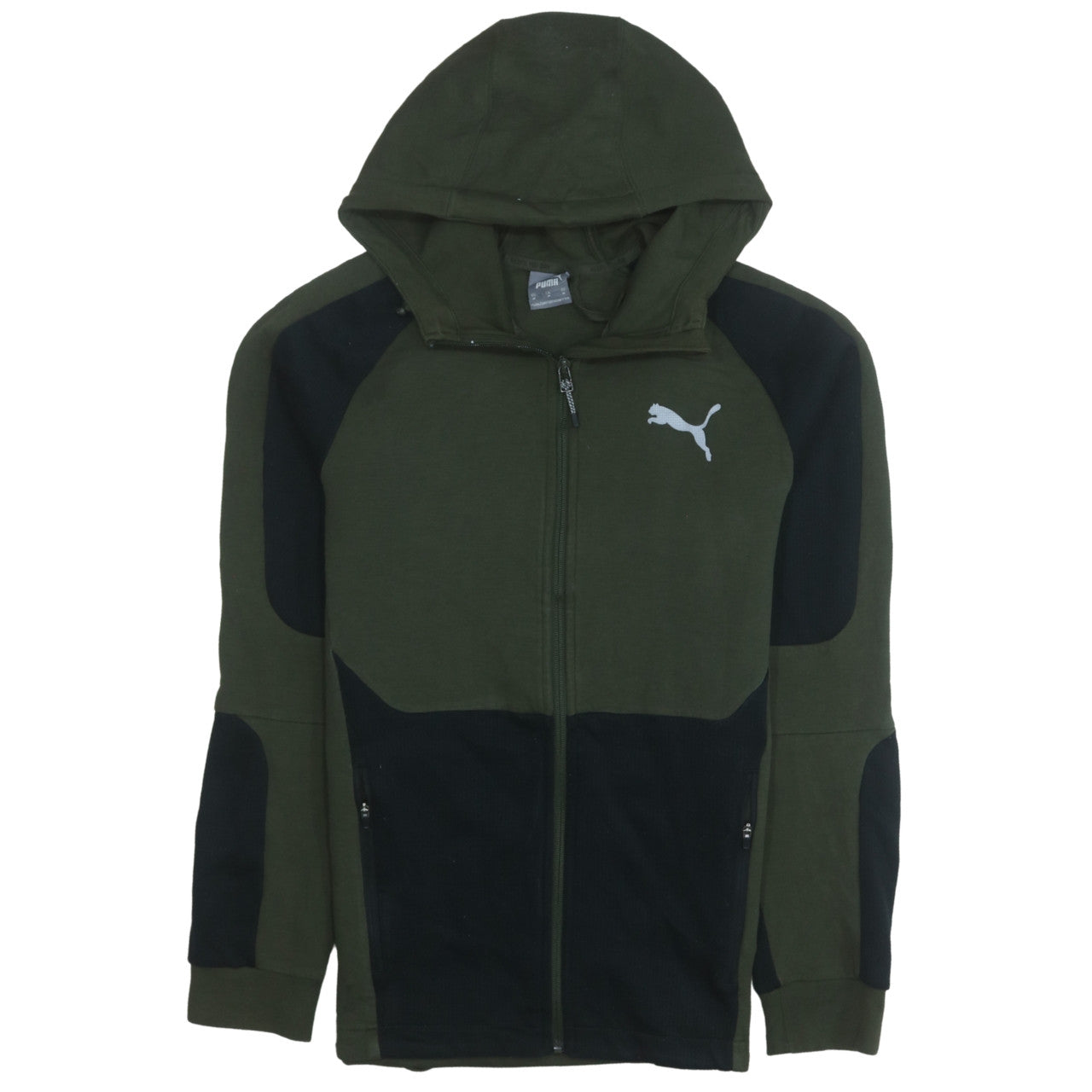 Mens UK Size M Puma Green Full Zip Hoodie