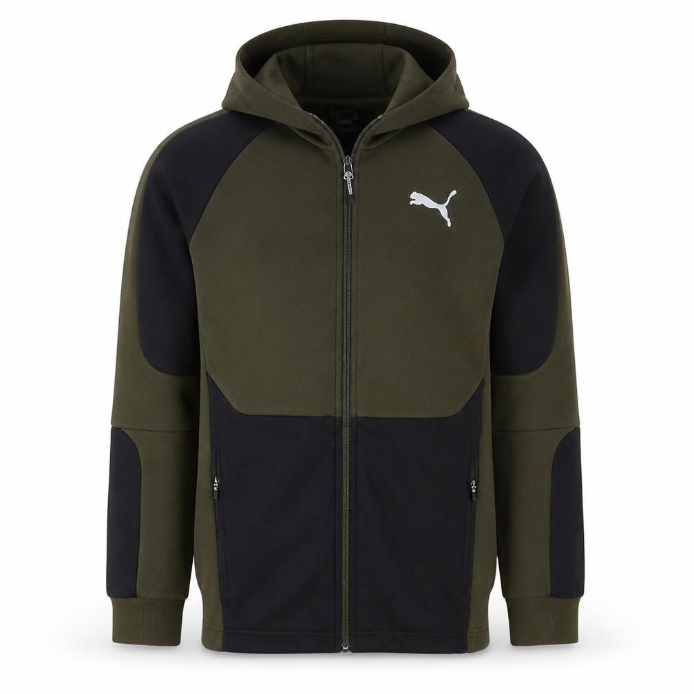 Mens UK Size M Puma Green Full Zip Hoodie