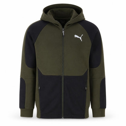 Mens UK Size M Puma Green Full Zip Hoodie