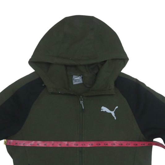 Mens UK Size M Puma Green Full Zip Hoodie