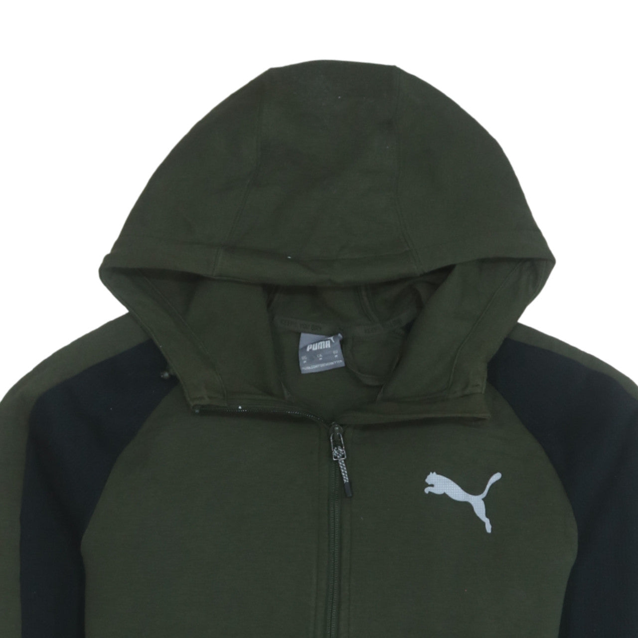 Mens UK Size M Puma Green Full Zip Hoodie