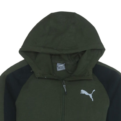 Mens UK Size M Puma Green Full Zip Hoodie
