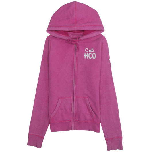 Womens UK Size M Hollister Pink Full Zip Hoodie