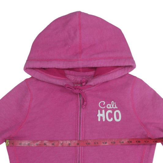Womens UK Size M Hollister Pink Full Zip Hoodie