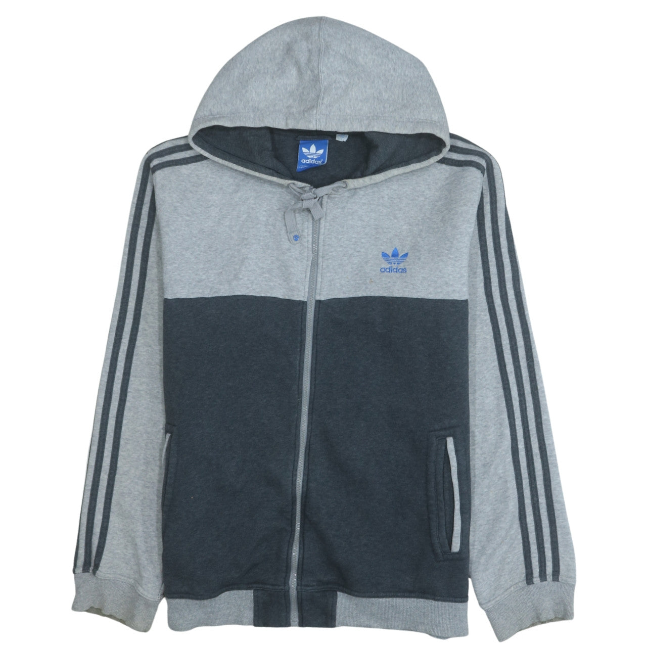 Mens UK Size M adidas Grey Full Zip Hoodie