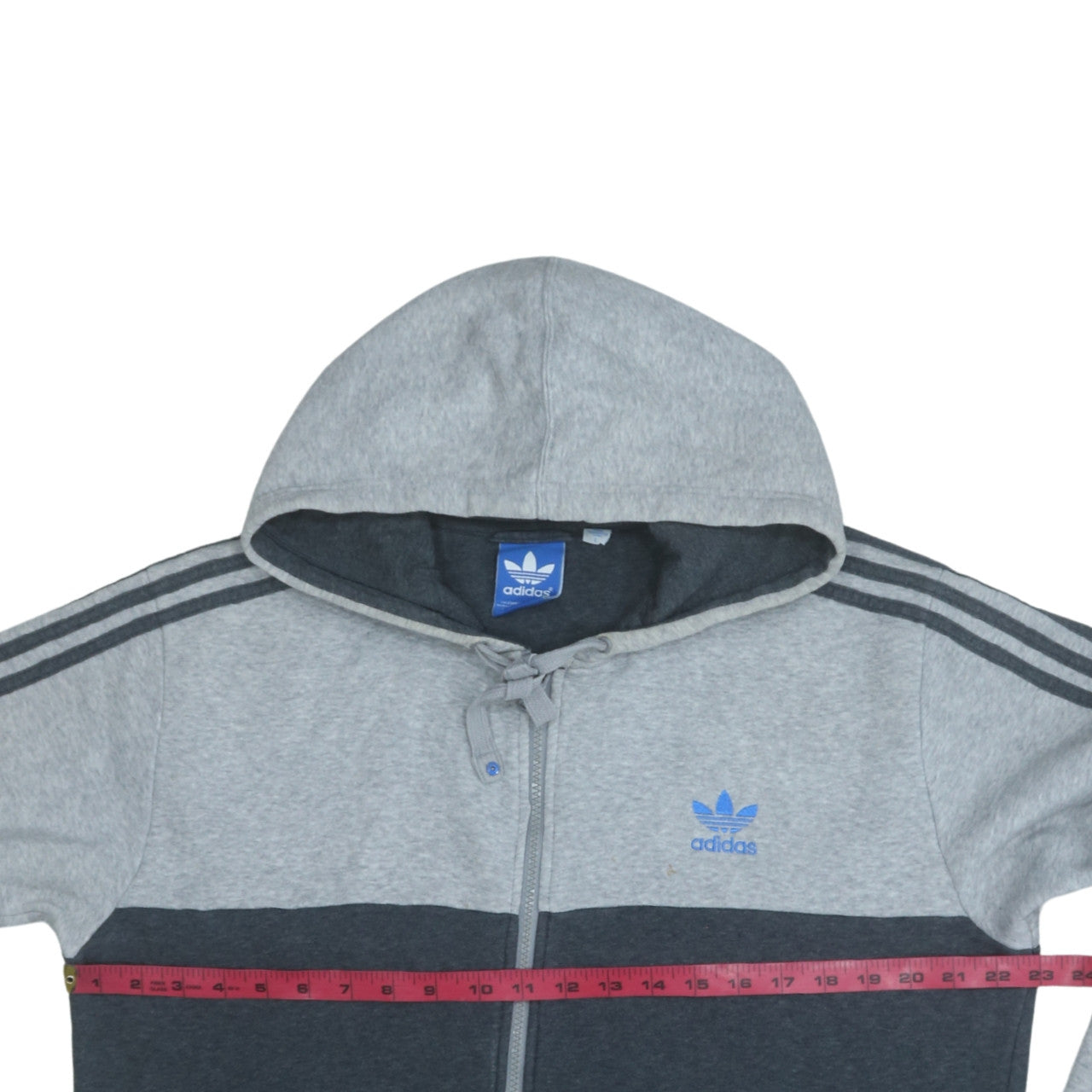 Mens UK Size M adidas Grey Full Zip Hoodie