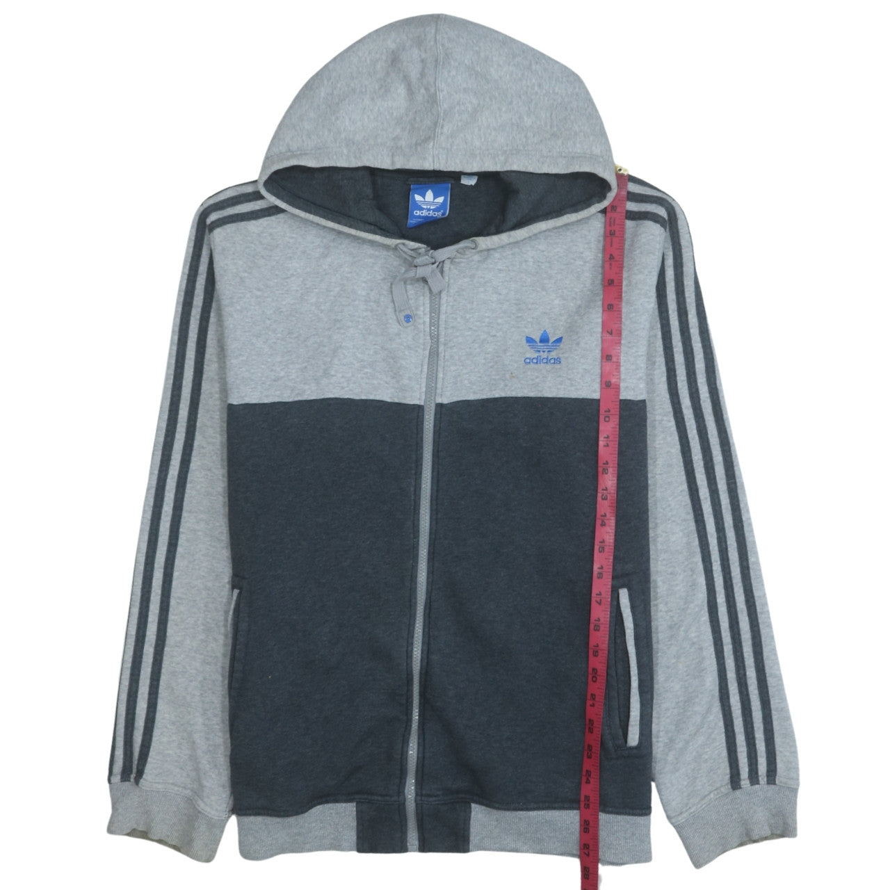Mens UK Size M adidas Grey Full Zip Hoodie
