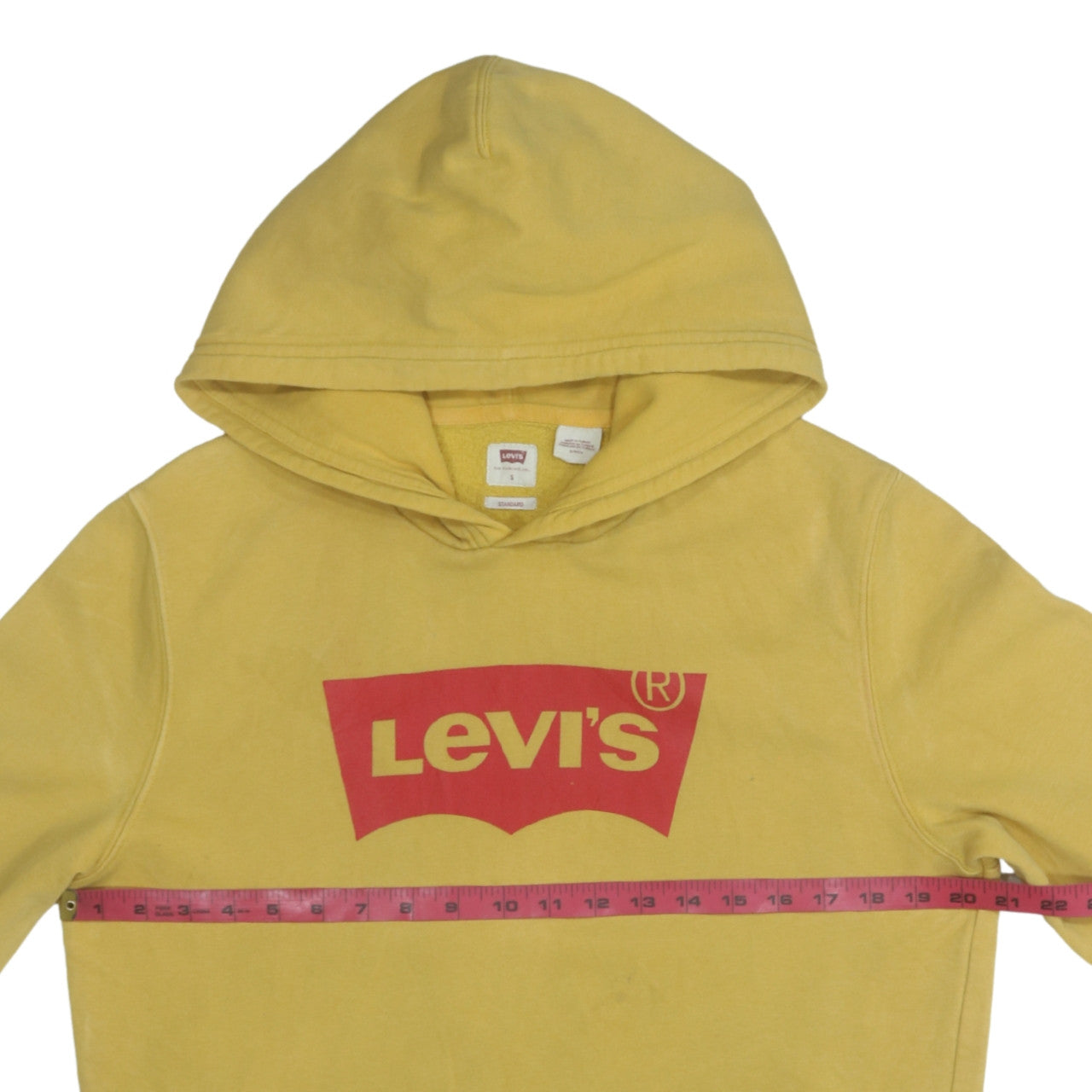 Mens UK Size S Levi's Yellow Pullover Hoodie