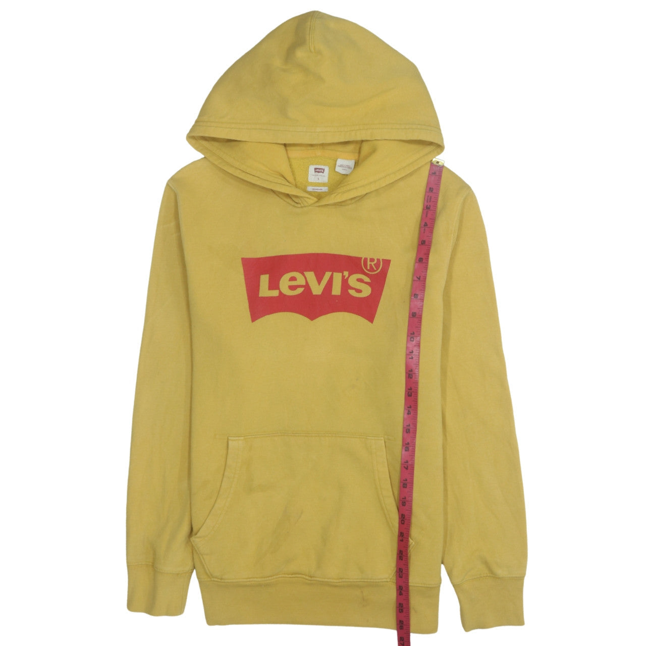 Mens UK Size S Levi's Yellow Pullover Hoodie