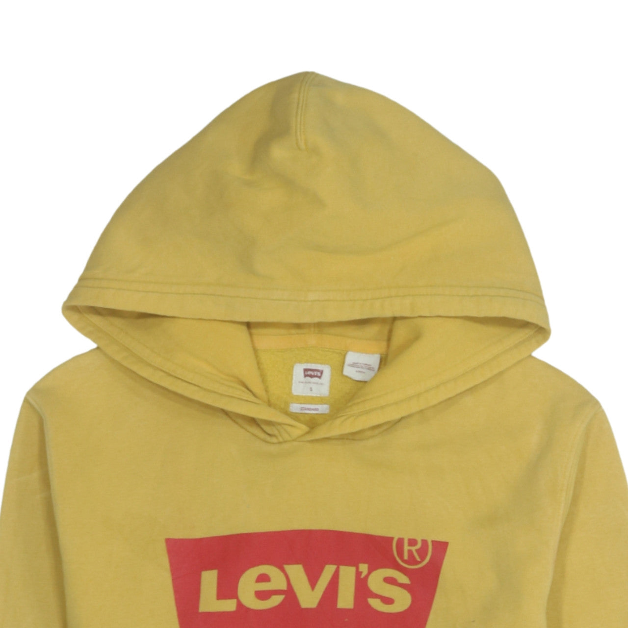 Mens UK Size S Levi's Yellow Pullover Hoodie