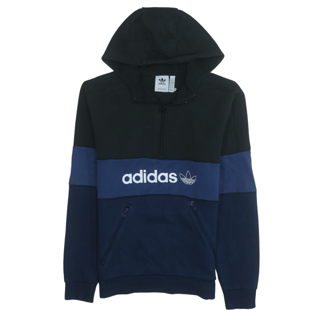 Mens UK Size XS adidas Blue 1/2 Zip Hoodie