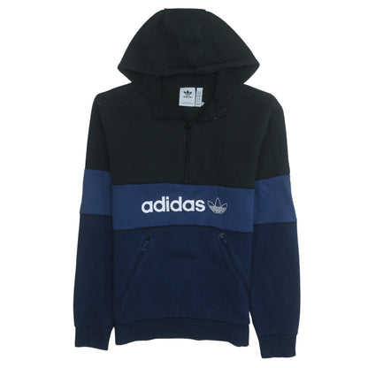Mens UK Size XS adidas Blue 1/2 Zip Hoodie