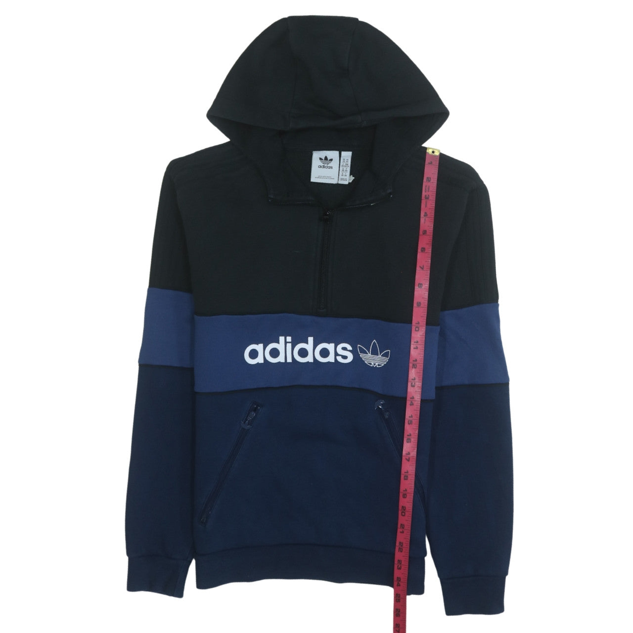 Mens UK Size XS adidas Blue 1/2 Zip Hoodie