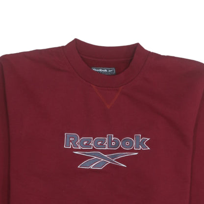 Reebok Boys Red Pullover Fleece Sweatshirt 14-15 Years Logo Crew Neck