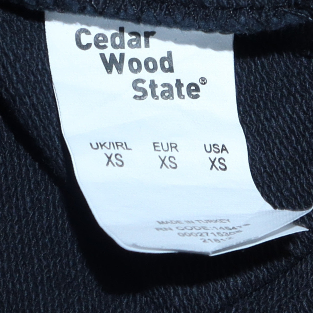 Mens UK Size XS Cedar Wood State Black Pullover Sweatshirt