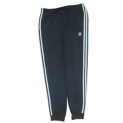 Adidas Womens Black Jogger Trousers Size 12 Logo Stripe