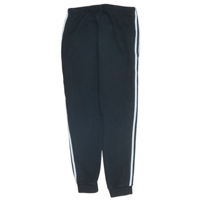 Adidas Womens Black Jogger Trousers Size 12 Logo Stripe
