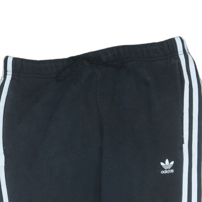 Adidas Womens Black Jogger Trousers Size 12 Logo Stripe