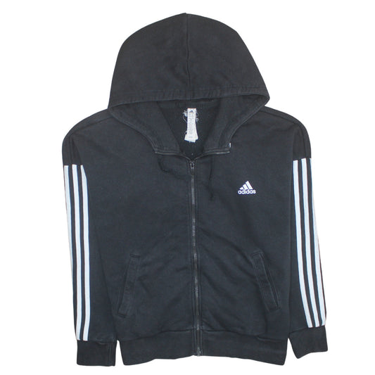 Womens UK Size 16 Adidas Black Full Zip Hoodie