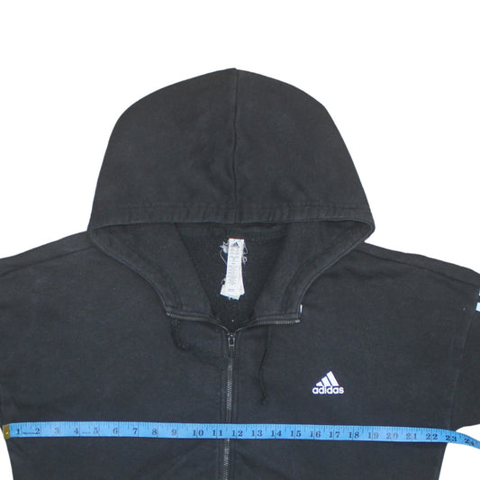 Womens UK Size 16 Adidas Black Full Zip Hoodie