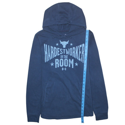 Mens UK Size M Under Armour Blue Pullover Hoodie
