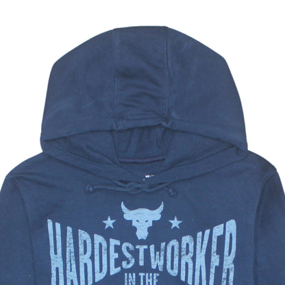 Mens UK Size M Under Armour Blue Pullover Hoodie