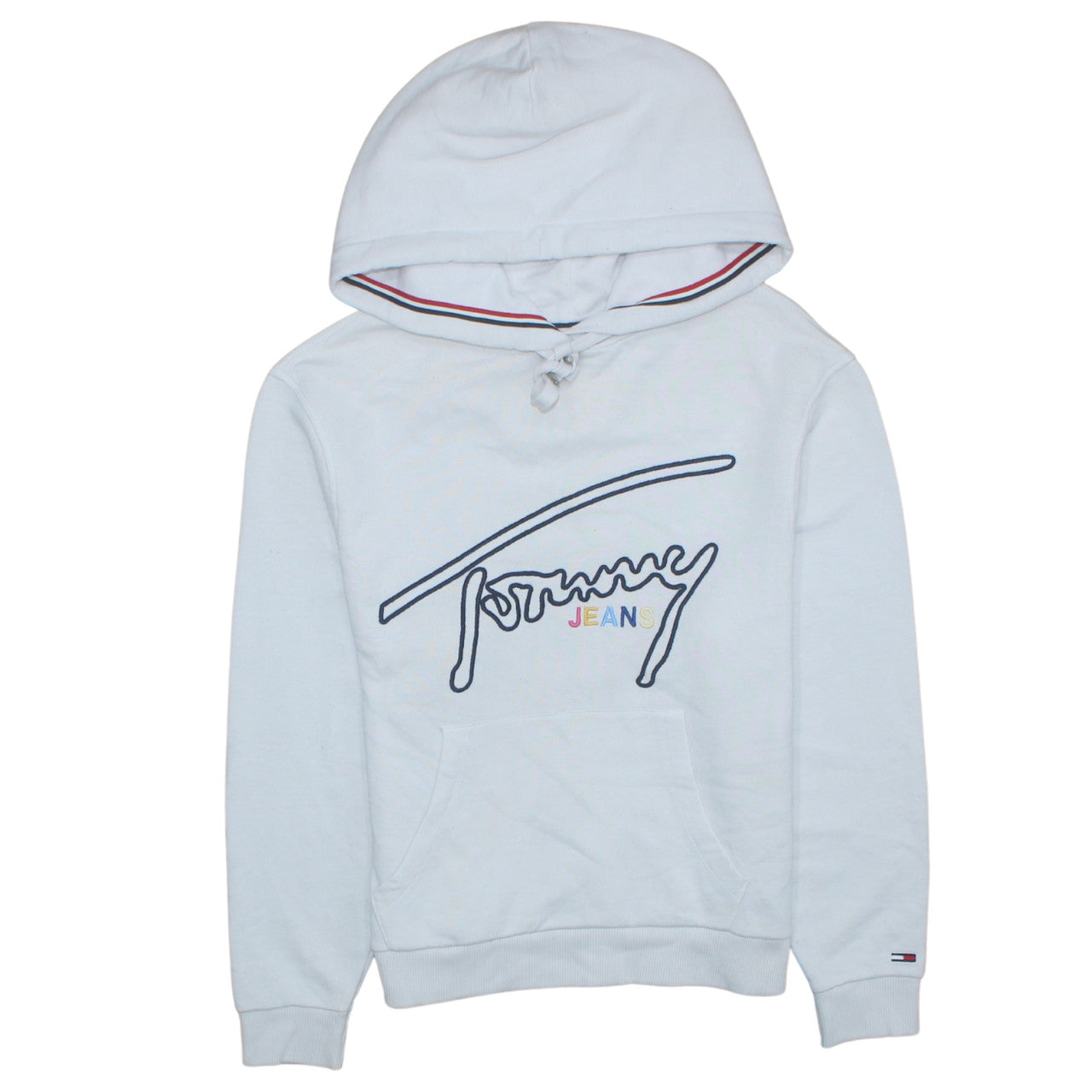 Womens UK Size XS Tommy Jeans White Pullover Hoodie