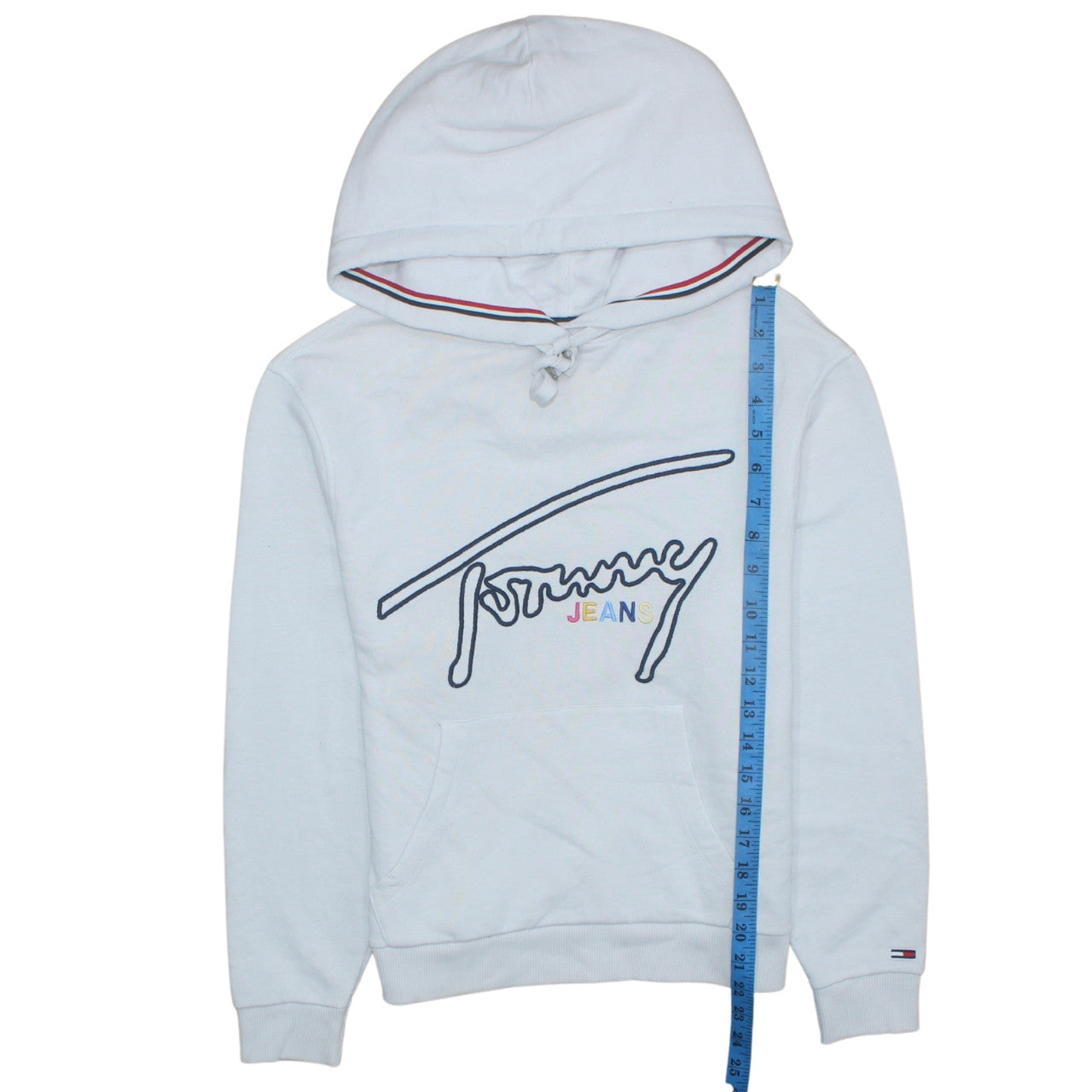 Womens UK Size XS Tommy Jeans White Pullover Hoodie