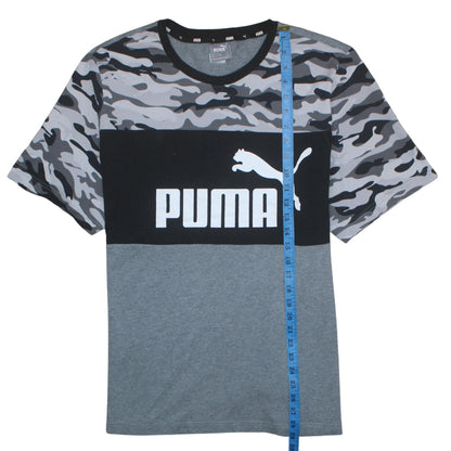 Puma Men's Grey Camo Block Crew Neck Short Sleeve T-Shirt XXL