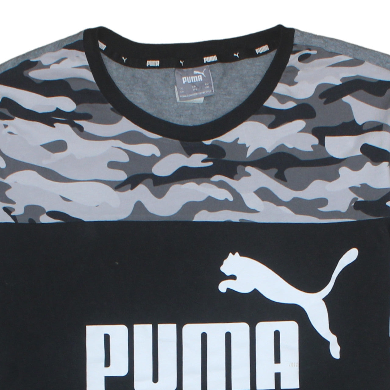 Puma Men's Grey Camo Block Crew Neck Short Sleeve T-Shirt XXL