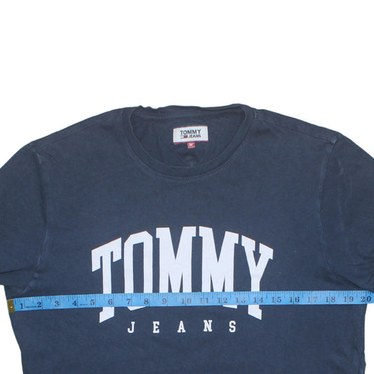 Tommy Jeans Men's Blue Crew Neck Logo Cotton T-Shirt M