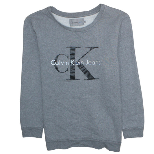 Mens UK Size XL Calvin Klein Jeans Grey Pullover Sweatshirt