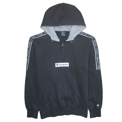 Mens UK Size L Champion Black 1/2 Zip Hoodie