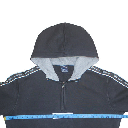 Mens UK Size L Champion Black 1/2 Zip Hoodie