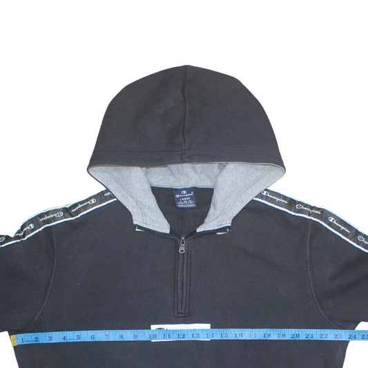 Mens UK Size L Champion Black 1/2 Zip Hoodie