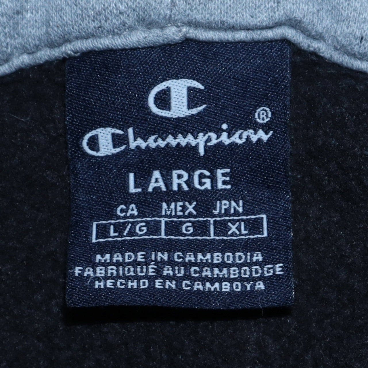 Mens UK Size L Champion Black 1/2 Zip Hoodie