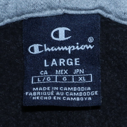 Mens UK Size L Champion Black 1/2 Zip Hoodie