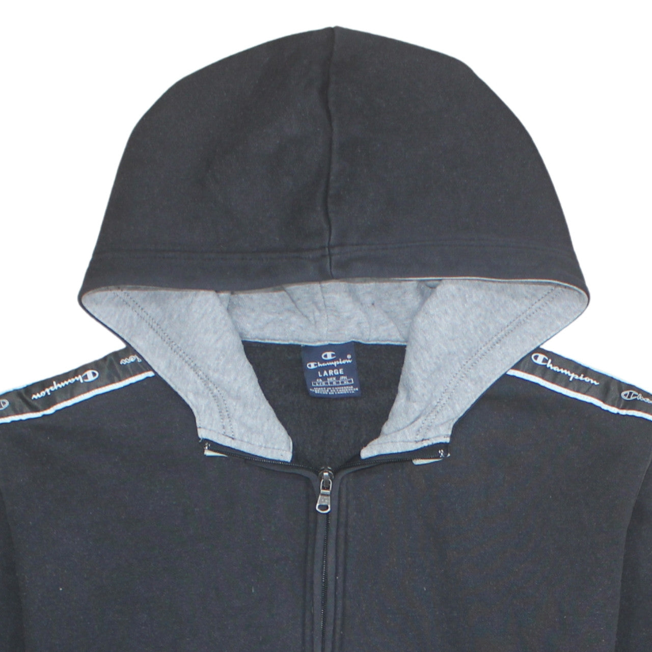 Mens UK Size L Champion Black 1/2 Zip Hoodie