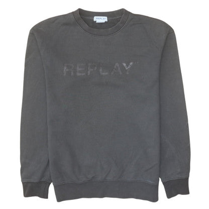 Mens UK Size M Replay Black Pullover Sweatshirt