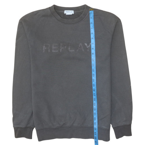 Mens UK Size M Replay Black Pullover Sweatshirt
