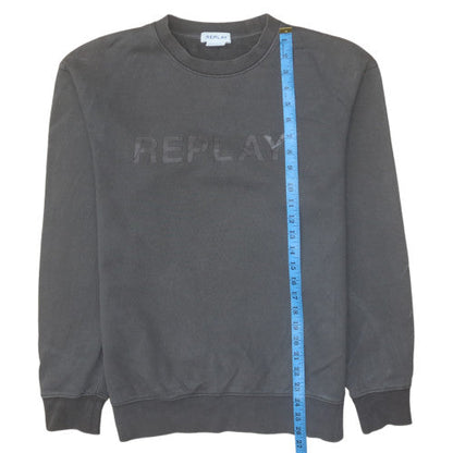 Mens UK Size M Replay Black Pullover Sweatshirt
