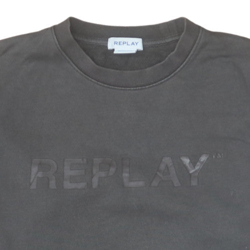 Mens UK Size M Replay Black Pullover Sweatshirt