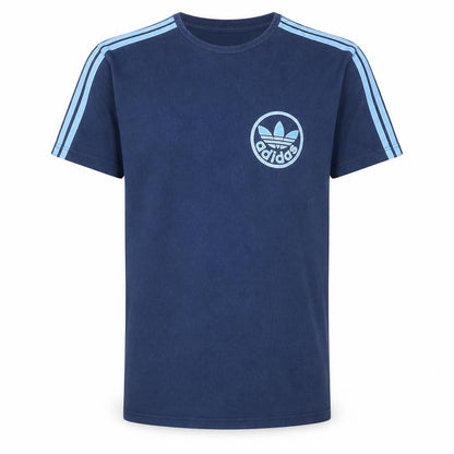 Front view of Adidas Men's Navy Blue Short Sleeve Crew Neck Sports T-Shirt, size L