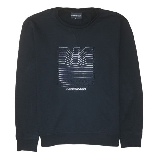 Mens UK Size M Emporio Armani Black Pullover Sweatshirt