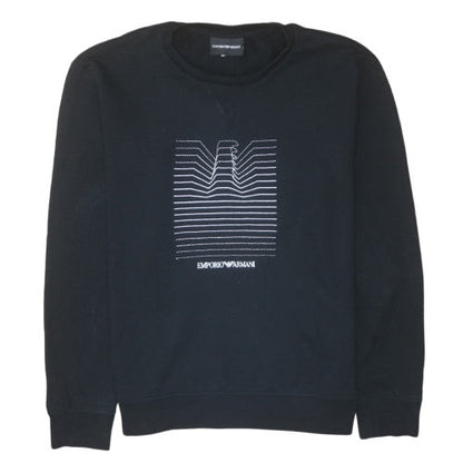Mens UK Size M Emporio Armani Black Pullover Sweatshirt