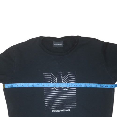 Mens UK Size M Emporio Armani Black Pullover Sweatshirt